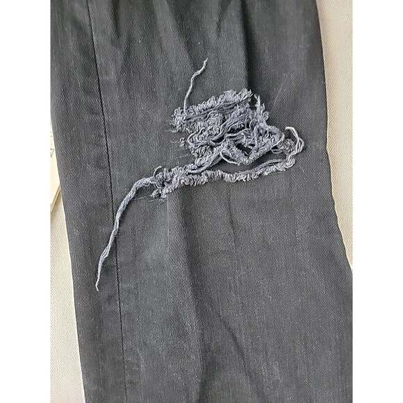 Levis 501 Jeans Mens 38x34 Straight Button Fly Black Cotton Mid Rise Distressed - Picture 5 of 16